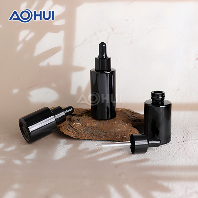 black dropper bottles